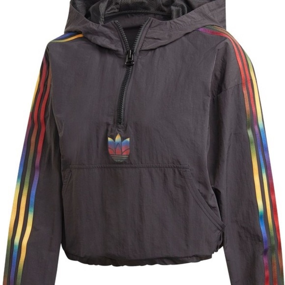 ADIDAS pullover windbreaker oversized running crop - Picture 2 of 5